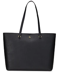 Lauren Ralph Karly Crosshatch Leather Large Tote