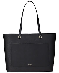 Lauren Ralph Karly Crosshatch Leather Large Tote