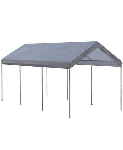 Outsunny 10' x 20' Carport, Portable Garage & Patio Canopy Tent Storage Shelter, Adjustable Height, Anti-uv Cover for Car, Truck, Boat, Catering, Wedd
