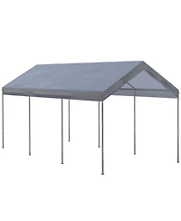 Outsunny 10' x 20' Carport, Portable Garage & Patio Canopy Tent Storage Shelter, Adjustable Height, Anti-uv Cover for Car, Truck, Boat, Catering, Wedd