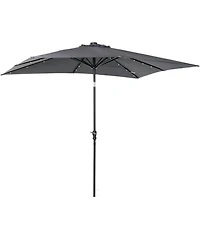 Outsunny 9' x 7' Solar Umbrella, Patio Umbrella with Led Lights