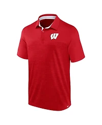 Men's Fanatics Heather Red Wisconsin Badgers Classic Homefield Polo Shirt