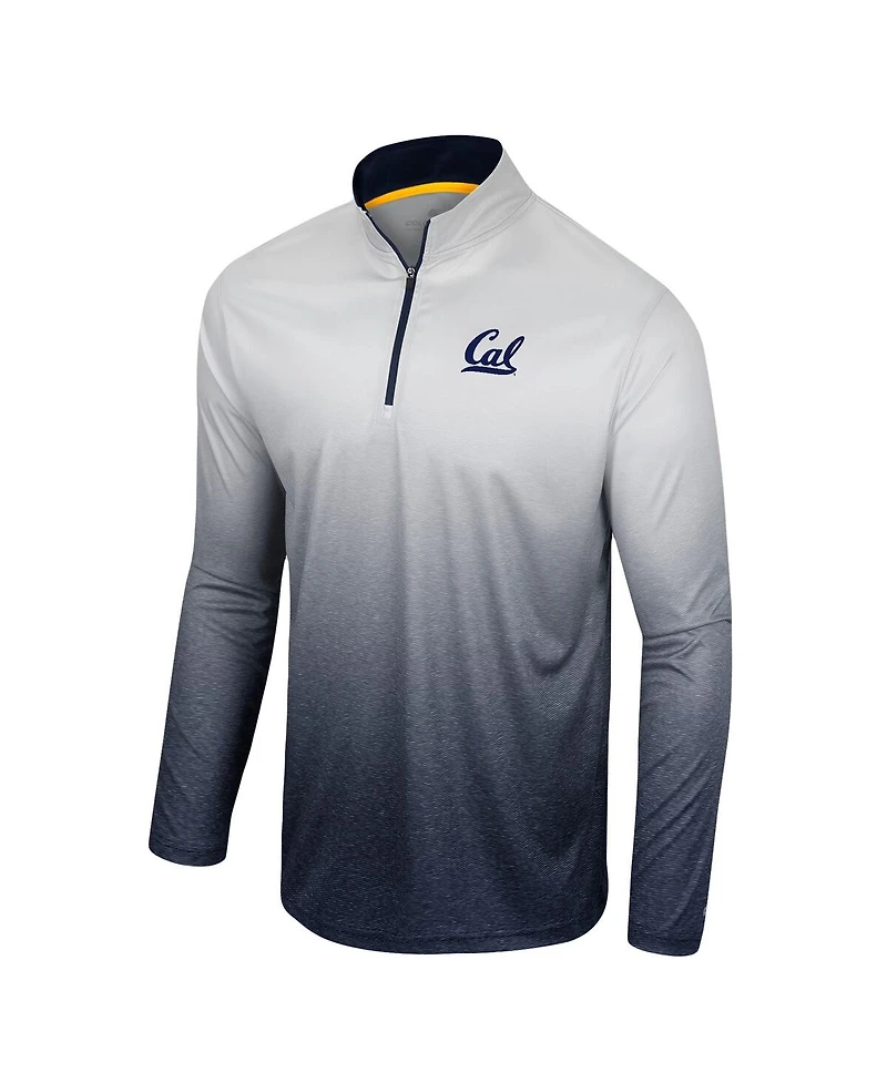 Men's Colosseum White, Navy Cal Bears Laws of Physics Quarter-Zip Windshirt