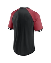 Men's Fanatics Black, Cardinal Arizona Cardinals Second Wind Raglan V-Neck T-shirt