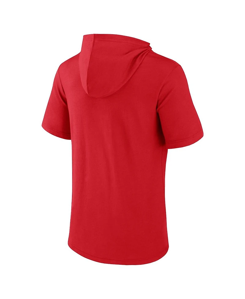 Men's Fanatics Red Wisconsin Badgers Outline Lower Arch Hoodie T-shirt