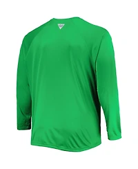 Men's Columbia Green Oregon Ducks Big and Tall Terminal Tackle Team Raglan Omni-Shade Long Sleeve T-shirt
