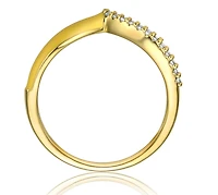 Ra Young Adults/Teens 14k Yellow Gold Plated Enamel 'V' shaped stackable ring