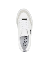 Calvin Klein Women's Lariss Round Toe Lace-up Casual Sneakers - White Multi