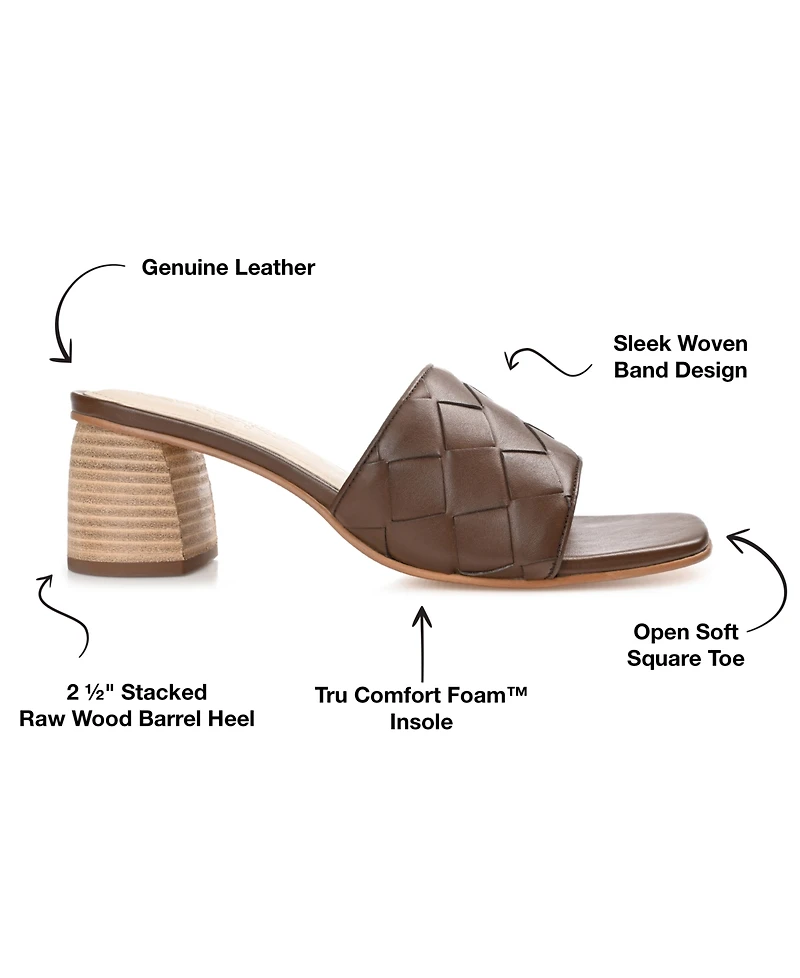 Journee Signature Women's Kellee Woven Block Heel Sandals