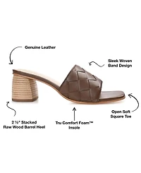 Journee Signature Women's Kellee Woven Block Heel Sandals