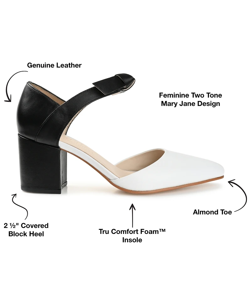 Journee Signature Women's Camille Two-Piece Block Heel Pumps