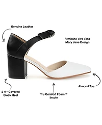 Journee Signature Women's Camille Two-Piece Block Heel Pumps