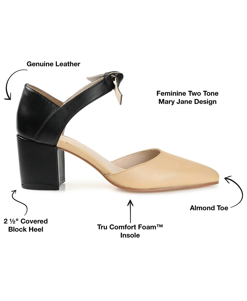 Journee Signature Women's Camille Two-Piece Block Heel Pumps