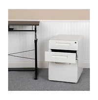 Emma+Oliver Ergonomic 3-Drawer Mobile Locking Filing Cabinet Storage Organizer