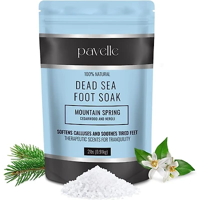 Pavelle Foot Salts for Foot Bath, Dead Sea Salt Spa, Mountain Spring