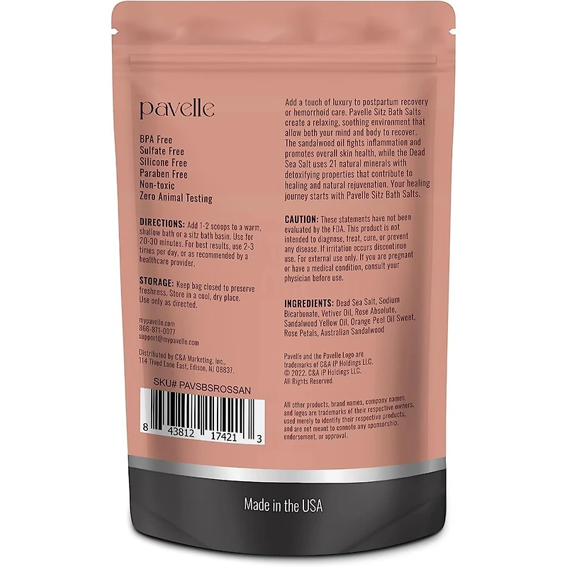 Pavelle Sitz Bath Salts, Dead Sea Salt Bath Soak