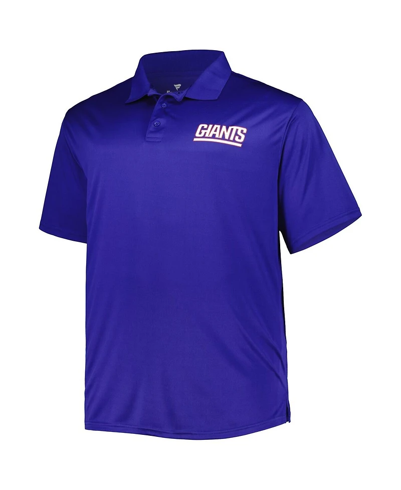 Men's Fanatics Royal and White New York Giants Big and Tall Solid Two-Pack Polo Shirt Set