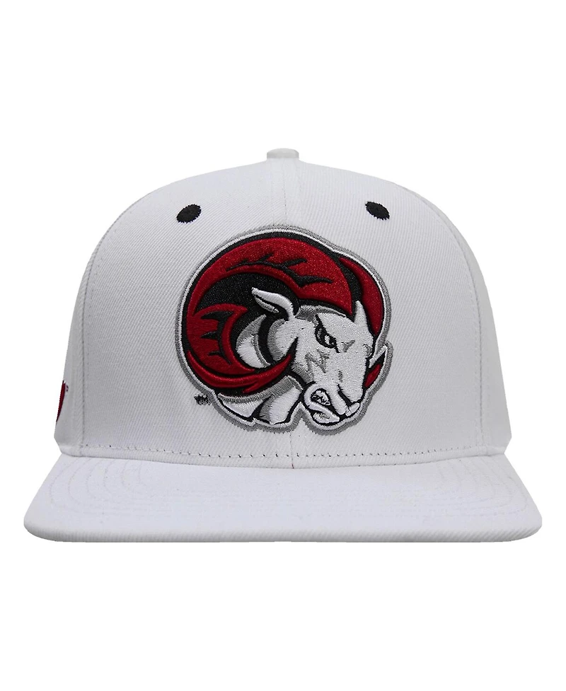 Men's Pro Standard White Winston Salem Rams Mascot Evergreen Wool Snapback Hat