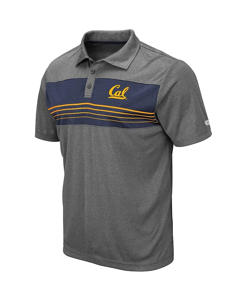 Men's Colosseum Heathered Charcoal Cal Bears Smithers Polo Shirt