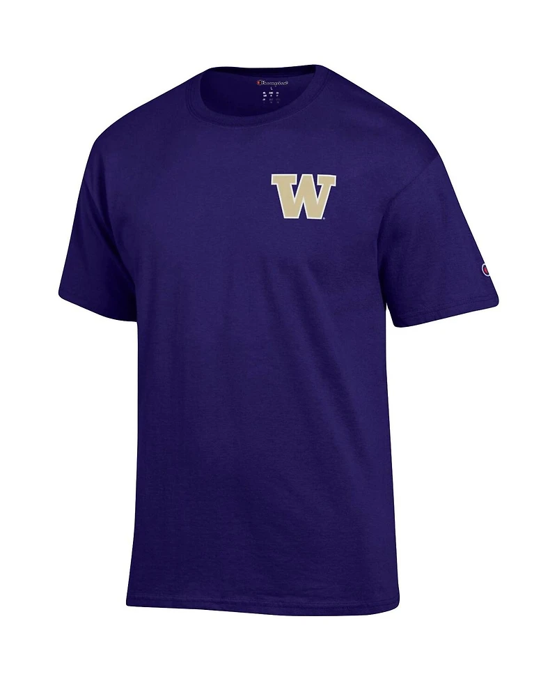 Men's Champion Purple Washington Huskies Stack 2-Hit T-shirt