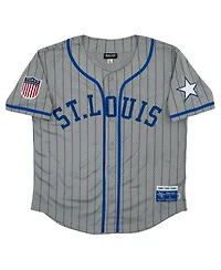 Men's Rings & Crwns #17 Gray St. Louis Stars Mesh Button-Down Replica Jersey
