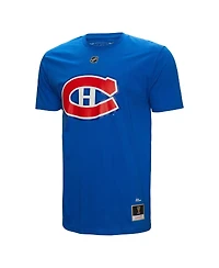 Men's Mitchell & Ness Patrick Roy Blue Montreal Canadiens Name and Number T-shirt