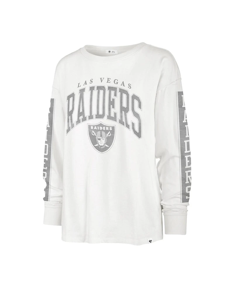 Women's '47 Brand White Las Vegas Raiders Statement Long Sleeve T-shirt