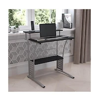 Emma+Oliver Computer Desk With Top And Lower Storage Shelves