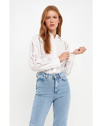 English Factory Women's Embroidery Detail Shirt