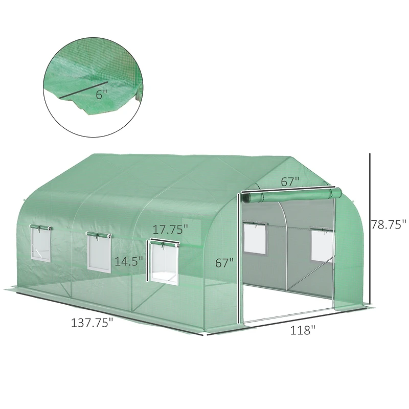 Outsunny 11.5' x 10' x 6.5' Outdoor Walk-In Tunnel house Hot House