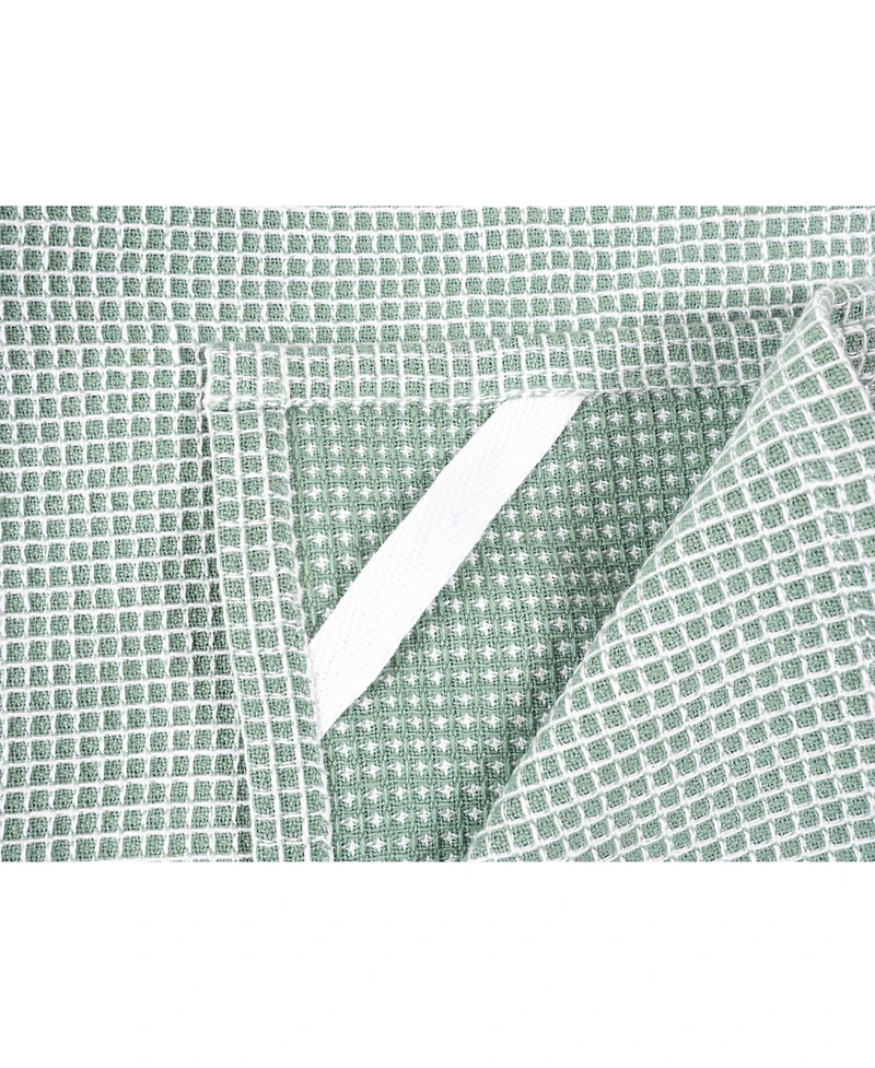 Kaf Home Center Band Waffle Cotton 4 Piece Flat Kitchen Towel, 18" x 28"