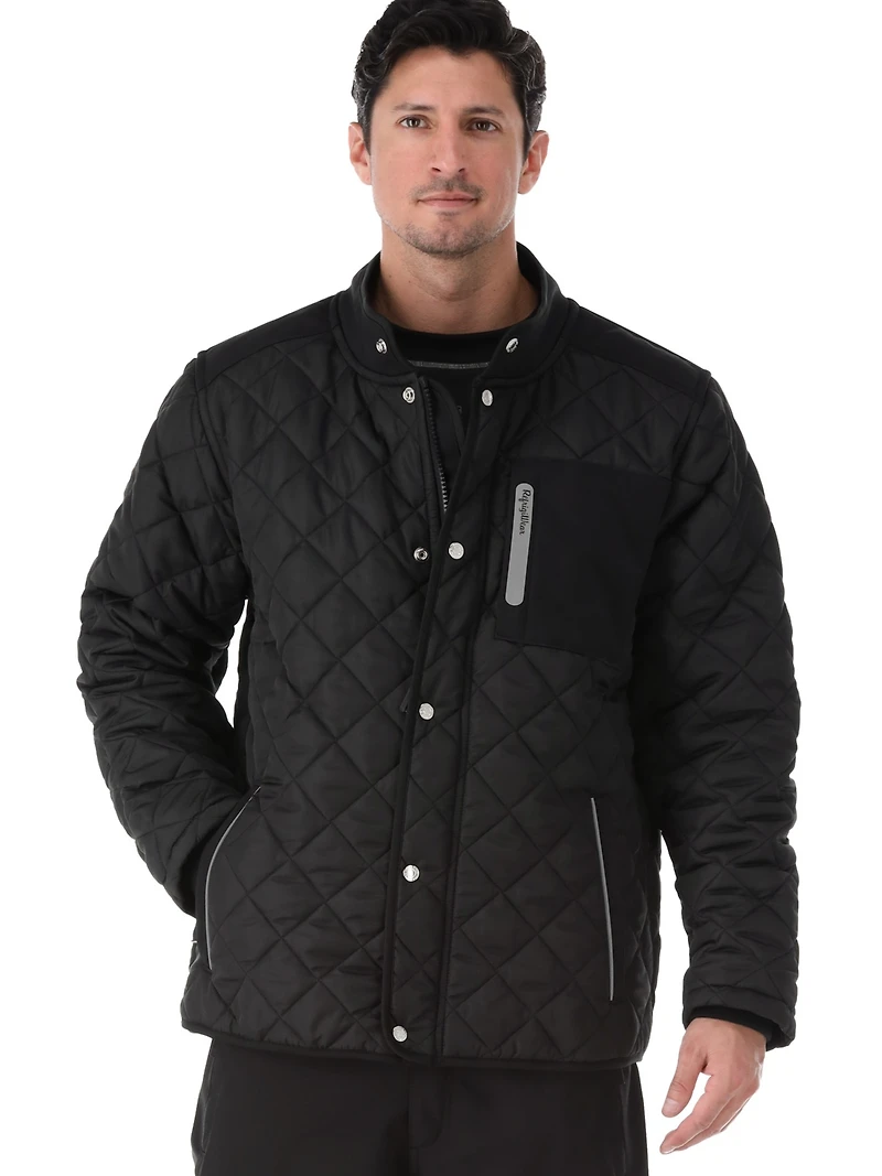 RefrigiWear Men's Insulated Diamond Quilted Jacket - Warm, Lightweight Coat for Cold Weather