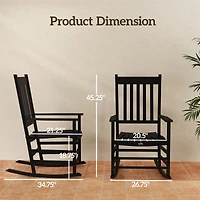 Outsunny Wood Rocking Chair, Wooden Porch Rocker, Rustic