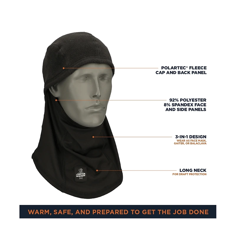 RefrigiWear Men's Convertible Black Balaclava