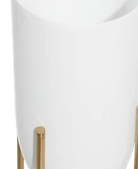 CosmoLiving Metal Indoor Outdoor Dome Planter with Removable Stand Set of 2