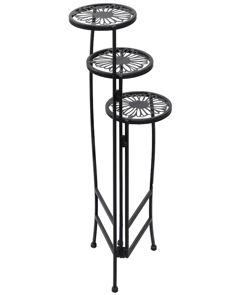 Rosemary Lane Metal Indoor Outdoor 3 Tier Floral Plant Stand