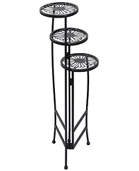 Rosemary Lane Metal Indoor Outdoor 3 Tier Floral Plant Stand
