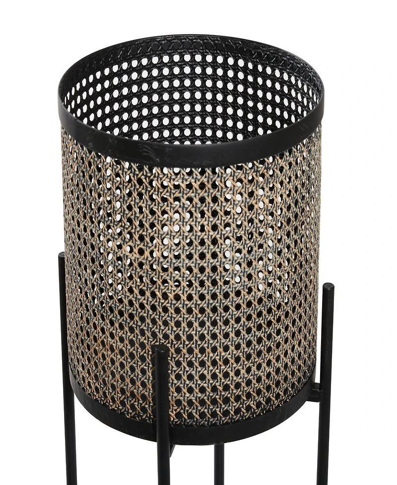 Gold-Tone Metal Indoor Outdoor Planter with Removable Stand Set of 2