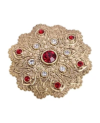 2028 Crystal Gold-Tone Flower Brooch
