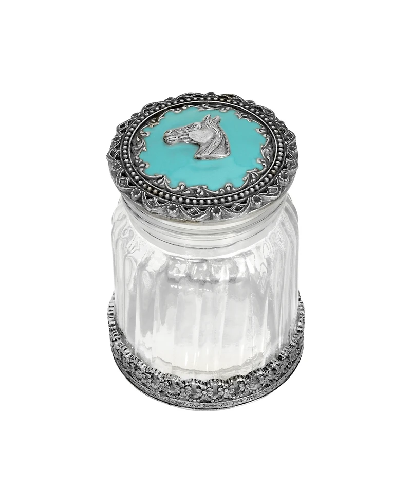 2028 Enamel Glass Horse Head Button Jar
