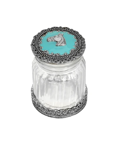 2028 Enamel Glass Horse Head Button Jar