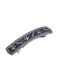 2028 Enamel Blue Bone Paw Barrette