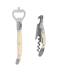 French Home Laguiole Barware Bottle Opener and Corkscrew Set with Handles