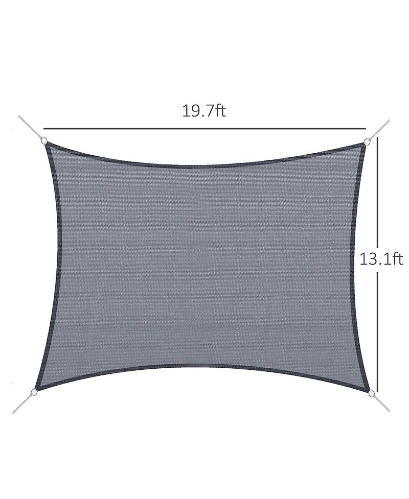 20' x 13' Recgle Outdoor Patio Portable Shade Canopy Sun Sail