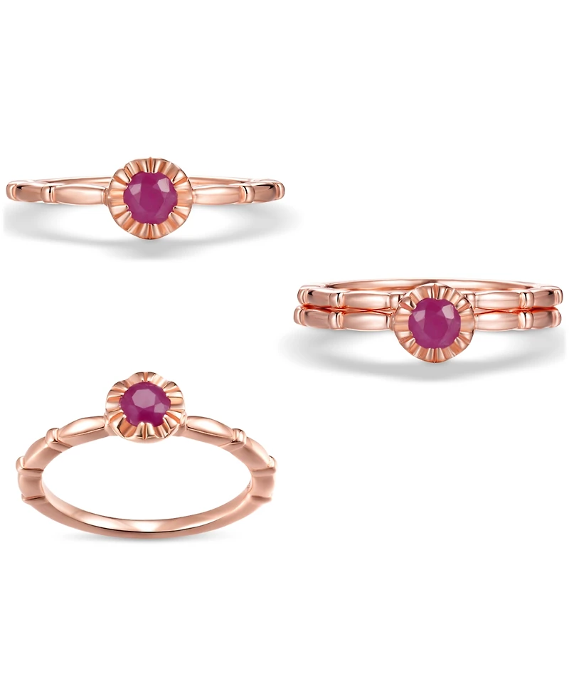 2-Pc. Set Ruby Bridal Set (1/3 ct. t.w.) in 14k Gold-Plated Sterling Silver (Also in Emerald & Sapphire)