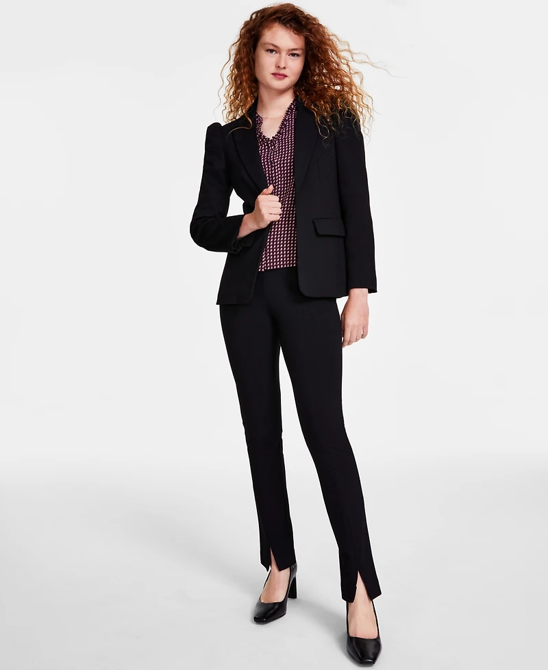 CeCe Women's Puff-Shoulder Open Front Long Sleeve Blazer