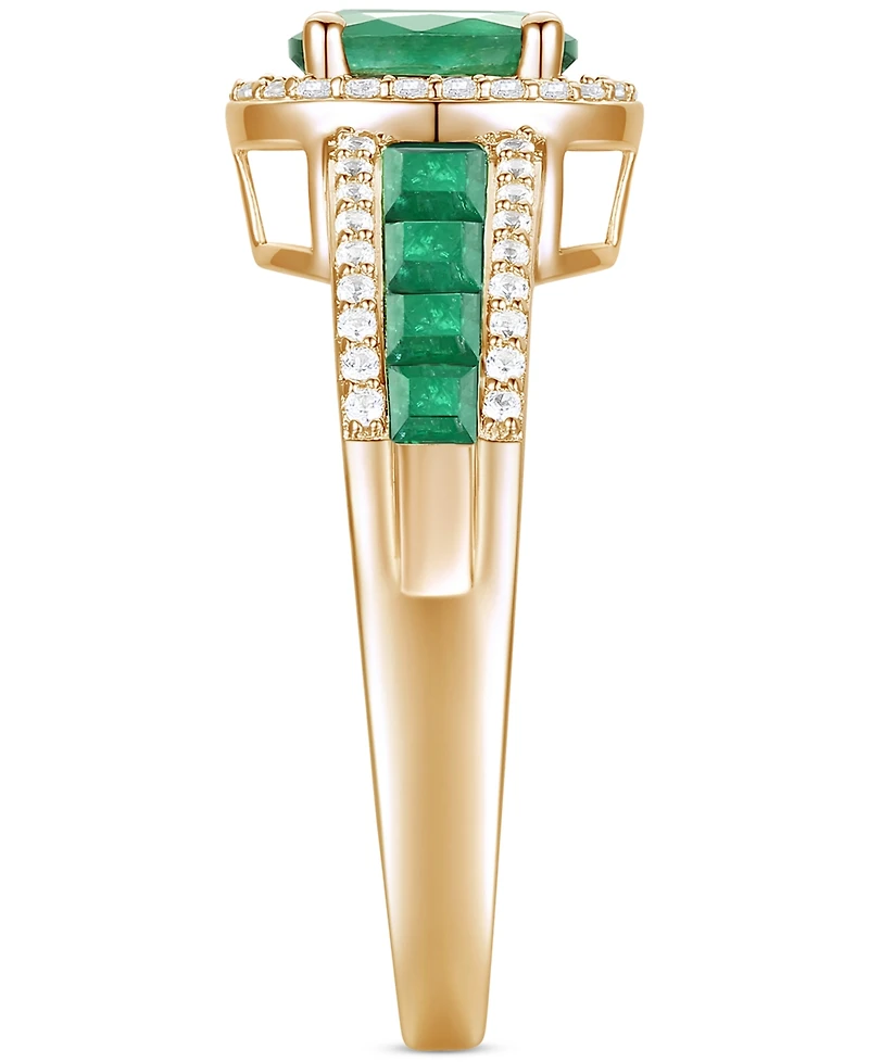 Ruby (1-3/4 ct. t.w.) and Diamond (1/4 Ring 14k White Gold (Also Emerald Sapphire)
