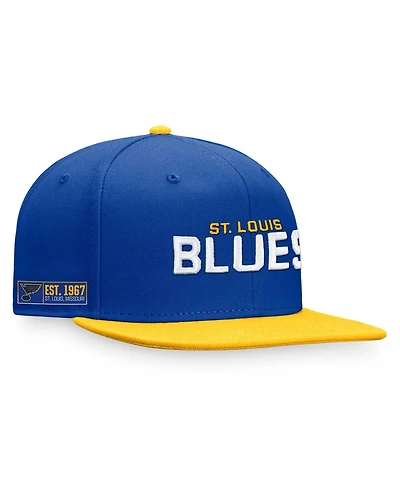 Men's Fanatics Blue, Gold St. Louis Blues Iconic Color Blocked Snapback Hat