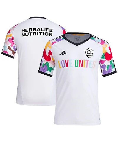 Men's adidas White La Galaxy 2023 Pride Pre-Match Top