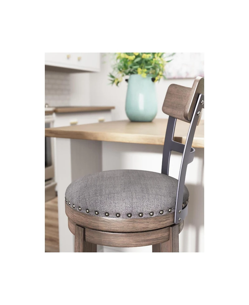 Caitbrook Upholstery Swivel Barstool